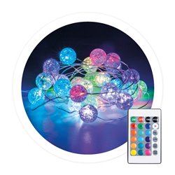 Guirnalda bolas LED RGB 3M con USB + mando 24 funciones