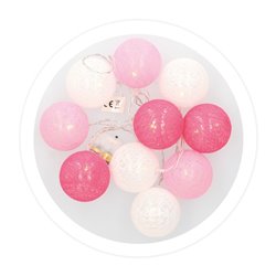 Bolas hilo rosa, fucsia y blanco 2700K 1,80M