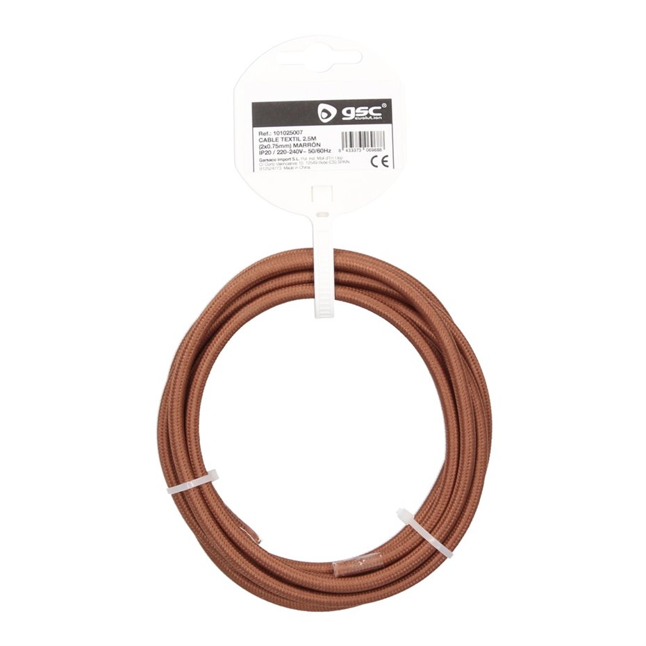 Cable textil 10M (2x0.75mm) Marron (copia)