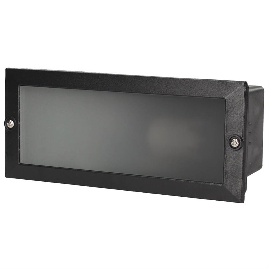 Apliq.rect.negro.emp.pared E27 60W N-Caja emp.inc