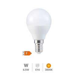 Lámpara LED esférica 6,5W E14 3000K