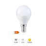 Lámpara LED esférica 6,5W E14 4200K