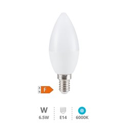 Lámpara LED vela 6,5W E14 6000K