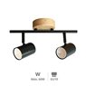 Foco doble de techo GU10 Max.60W Madera-Negro