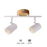 Foco doble de techo GU10 Max.60W Madera-Blanco