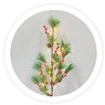 Rama decorativa LED de hojas de pino, piñas y bayas rojas 0,75M Luz cálida