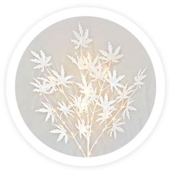 Rama decorativa LED de hojas de arce blancas 0,70M Luz cálida