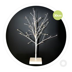 Árbol decorativo LED Cumia 30cm 2xAA Blanco