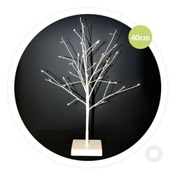 Árbol decorativo LED Cumia 40cm 3xAA Blanco