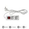 Base múltiple 2T con interruptor (3x1.5mm) 3M Blanca