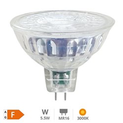 Bombilla LED dicroica cristal 38º 5,5W MR16 3000K