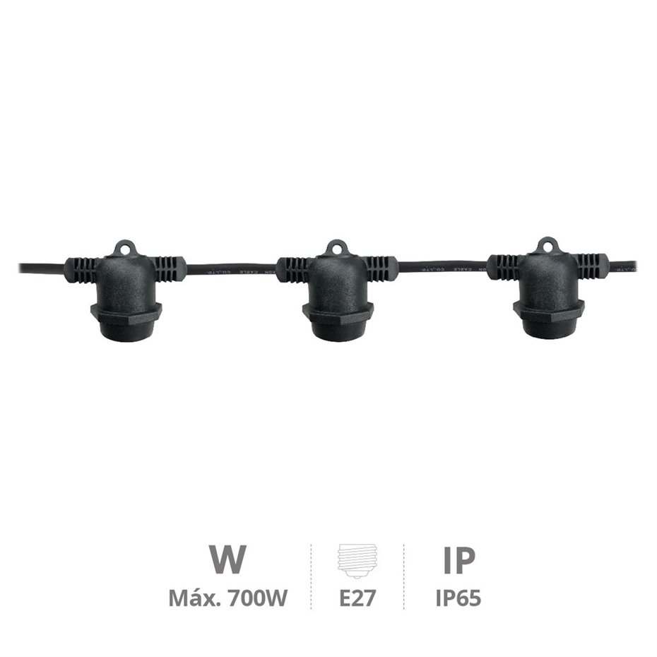 Kit guirnalda decorativa Liboi 22M 20 portalámparas IP65
