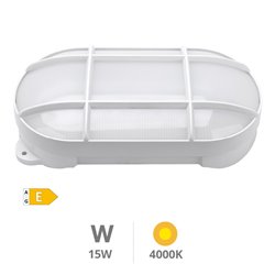Aplique LED ovalado Cercis con rejilla 15W 4000K Blanco