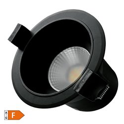 Aro rendondo empotrable LED Mandani 7W 3000-4000-6500K antideslumbramiento Negro