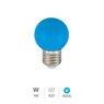 Bombilla LED esférica 1W E27 Azul