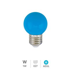 Bombilla LED esférica 1W E27 Azul
