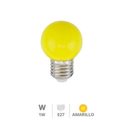 Bombilla LED esférica 1W E27 Amarillo