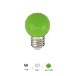 Bombilla LED esférica 1W E27 Verde