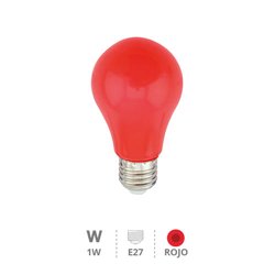 Bombilla LED estándar 1W E27 Rojo