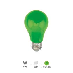 Bombilla LED estándar 1W E27 Verde
